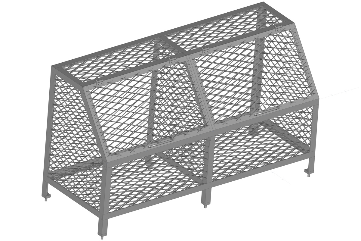 フタ付きゴミ箱の3Dモデル